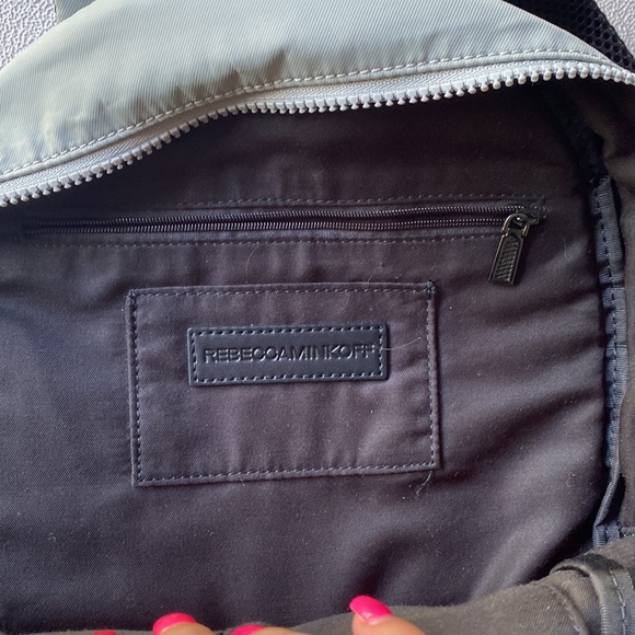 - Rebecca Minkoff medium gray teal backpack